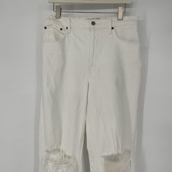 Abercrombie & Fitch The 90's Straight Ultra High Rise White Jeans Size 10 - Picture 2 of 7